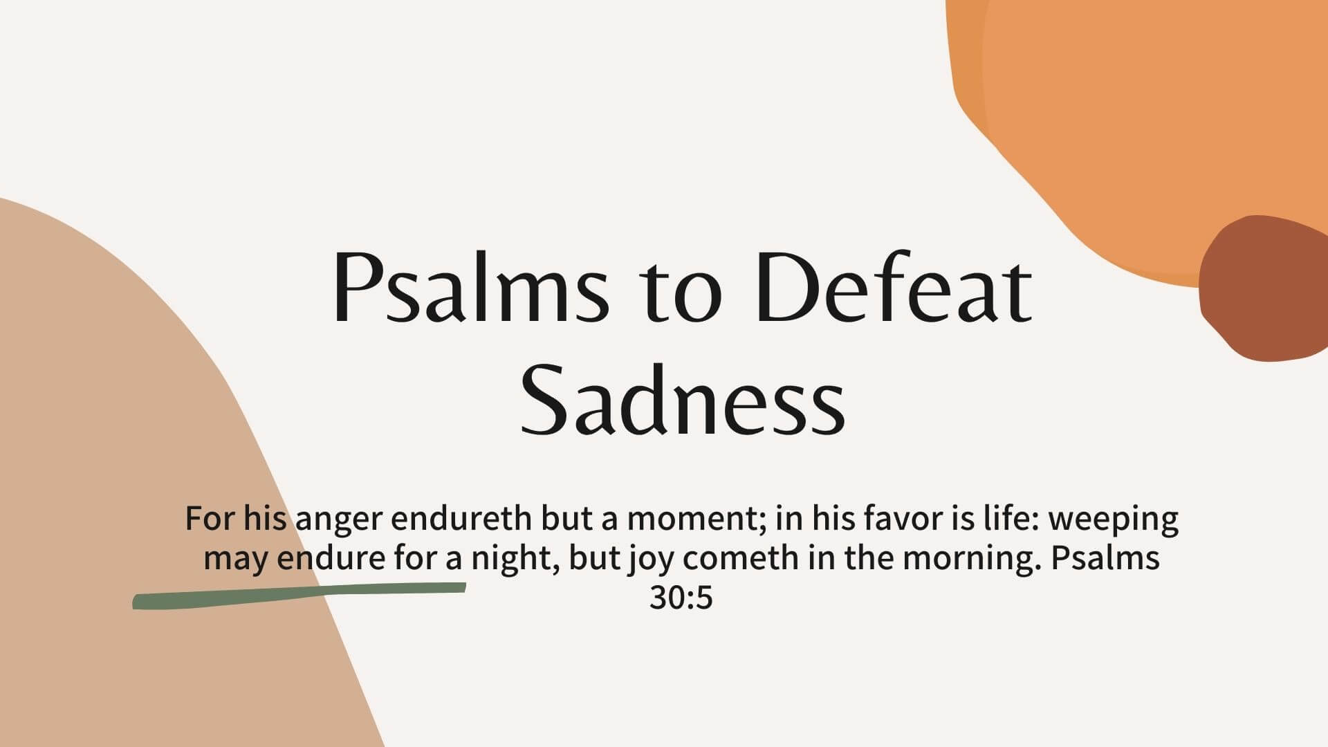psalms about sadness